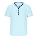 thumbnail image 5 of Ceisia Men's Relaxed Fit Stretch Stand-Up Collar Short Sleeve Shirt - Ribbed Texture with Contrast Trim Sky Blue M Gifts, 5 of 6