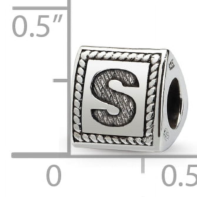 Reflection Beads Sterling Silver Reflections Letter S Triangle Block Bead