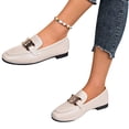 thumbnail image 6 of Domzle Women Loafers Comfortable Dressy Shoes Lightweight Fashion Classic Loafers for Women Business Casual Shoes Office Work Flats Beige, 6 of 6