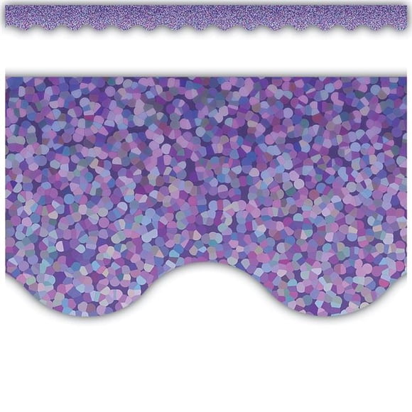 Teacher Created Resources TCR8793 Purple Sparkle Scalloped Border Trim