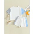 thumbnail image 4 of Suealasg Kids Boys Girls Summer Outfits 2T 3T 4T 5T 6T Short Sleeve Contrast Color T-Shirt Tops Elastic Shorts 2Pcs Toddler Boys Girls Causal Clothes, 4 of 9