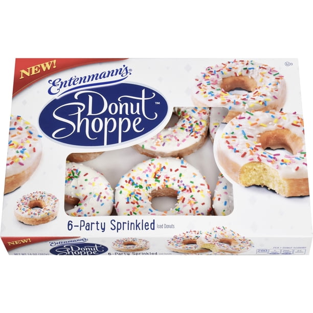 Entenmann S Party Sprinkled Iced Donuts 14oz 6ct Walmart Com Walmart Com