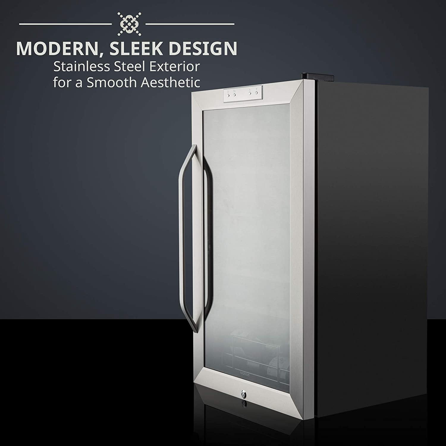 IVATION 33-Bottle Freestanding Wine Refrigerator with Dual Zone Temperature Control & Lock