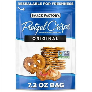 Snack Factory Original Pretzel Crisps, Non-GMO, 7.2 oz Resealable Bag ( Pack of 2 )