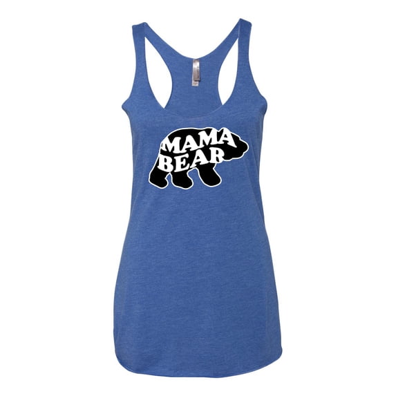 Wild Bobby, Mama Bear Animal Design, Animal Lover, Women Tri-Blend Racerback Tank Top, Vintage Royal, Large