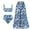 Dark Blue, variant on Ladies Retro Flower Print Bikini Sexy Womens One-piece Swimsuit Chiffon Overskirt Suit