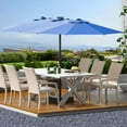 thumbnail image 2 of Riedhoff 15ft Outdoor Double-Sided Large Patio Umbrella with Base for Poolside,Backyard,Navy Blue, 2 of 7