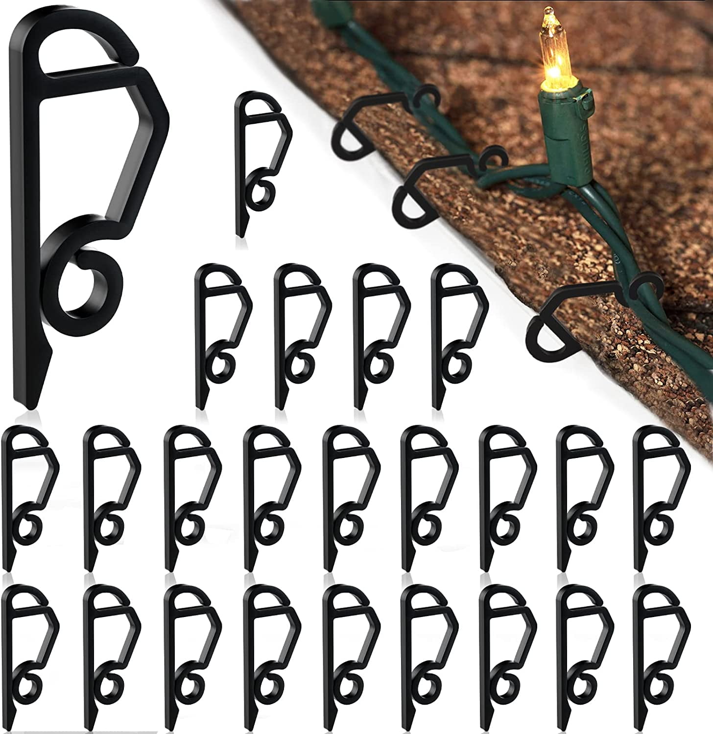 Christmas Gutter Light Clips Hooks for Hanging Outdoor String Lights