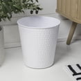 thumbnail image 7 of happimess Axel Modern Minimalist Hammered Steel 2 Gal Waste Bin, Matte White (Set of 2), HPM1110D-SET2, 7 of 7