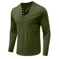 thumbnail image 4 of Xdegoge Mens Shirts Fashion Casual Front Placket Basic T-Shirts Solid Color Crewneck Top Mens Long Sleeve Tee Shirts Stretchy Clothes Daily Deals Camisas Para Hombres Manga Larga, 4 of 7