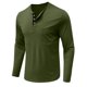 thumbnail image 4 of pstuiky camisas de manga larga para hombre, Camisa informal de cuello redondo para hombre, jersey de manga larga lisa con bolsillos y botones, deportiva Tops de hombre l, 4 of 8