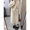 thumbnail image 3 of White Woolen Jacket For Women 2024 New Style Petite Korean Version Overcoat Explosion Model V-Neck Regular Type China Origin Camel 6088 (version) S (less than 42.50kg), 3 of 5
