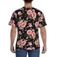 thumbnail image 3 of Vsdgher Rose Flowers Print Men's Dry Fit Mesh Athletic Shirts Moisture Wicking Tennis T-Shirt Tops, 3 of 9