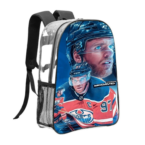 Connor McDavid Transparent Backpack - Guard Dog Security, Durable and Lightweight, Waterproof Design, Comfortable Straps
