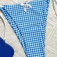 thumbnail image 4 of Huowey Women Swimwear 2PCS Gingham Bikini Bikini Set Bow Front Beachwear High Waisted Bathing Suit Swimsuit Pool Bathing Suit Honeymoon Cruise Trendy Wear, 4 of 5
