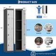 thumbnail image 3 of Bingirl 72-Inch High Employee 4-Door Locking Metal Locker - Dark Gray, 3 of 5