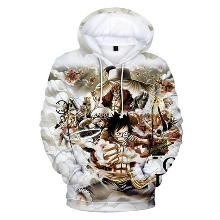 

ONEPIECE Unisex Print Hooded Jacket Print Unisex Clothes for Kids Adult (Child 120)