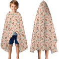 thumbnail image 3 of Pink Christmas Gingerbread and Tree Pattern Hooded Bath Towel，50"x30" for Ages 3 To 12 Kids, Quick Dry Lightweight Soft Microfiber Hood Beach Towel Cover Up for Kids, 3 of 7