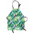 thumbnail image 1 of Leaf Apron Summer Spring in Exotic Island with Flowers Plumeria Lilac Image, Unisex Kitchen Bib Apron with Adjustable Neck for Cooking Baking Gardening, Pink Pale Blue Yellow and Green, by Ambesonne, 1 of 3