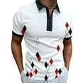 thumbnail image 1 of Akiihool Polos For Men Slim Fit Men's Polo Shirts Short Sleeve Performance Slim Fit Zip T Shirts for Sports Golf Tennis Workout (White,M), 1 of 4