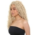 thumbnail image 2 of LUXLUXE Diamond Curly Locs 23 in Long 4X4 Hand Tied Lace Braid Braided Wig, Beauty Heat Resistant Fiber ( Light Blonde), 2 of 8