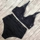 thumbnail image 5 of Augper Women's Two Crochet Lace High Waist V Neck Bikini Set Swimsuit, 5 of 8
