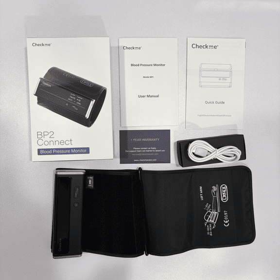 Open Box Checkme Never Used Cardiovascular Health Monitor with AI-ECG, Bluetooth, 2 in 1 Arm BP Machine & EKG, 1 Pack