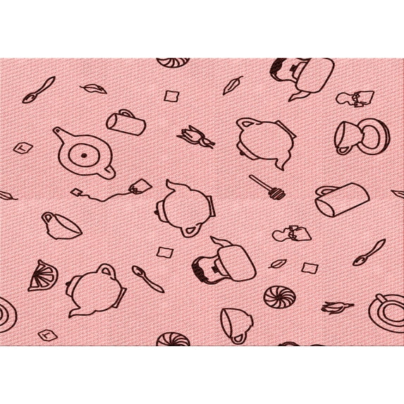 Ahgly Company Machine Washable Indoor Rectangle Transitional Red Area Rugs, 8' x 10'