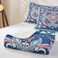 thumbnail image 4 of jejeloiu Boho Mandala Twin Quilt Set For Men Women,Geometric Pattern Twin Coverlet Set,Blue Pink White,2pcs, 4 of 7