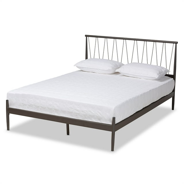 Baxton Studio Samir Moderne Fini en Métal Grand Size Plate-Forme Lit