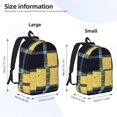 thumbnail image 2 of Casual Canvas Backpack Without Interlayer Large Capacity Stick Bag Design For Outdoor Shopping Office Outdoor Sports Argyle Plaid Cornflowerblue_4 Small, 2 of 7