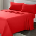 thumbnail image 2 of Full Size Sheet Set, 600 Thread Count Pima Cotton Bed Sheet Set, 100% Soft & Durable, Available in 26-30 Inch Mattresses, Soft & Durable Bedding Full Size (Solid, Red), 2 of 5
