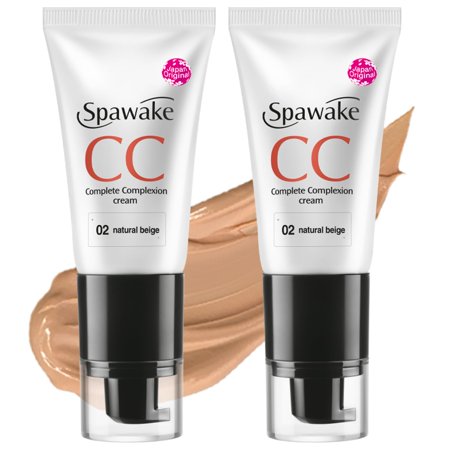 Spawake Cc Cream 02 Natural Beige With Spf 32/Pa++, Light Coverage For All Skin Types, 30G, Pack Of 2, 2 Count