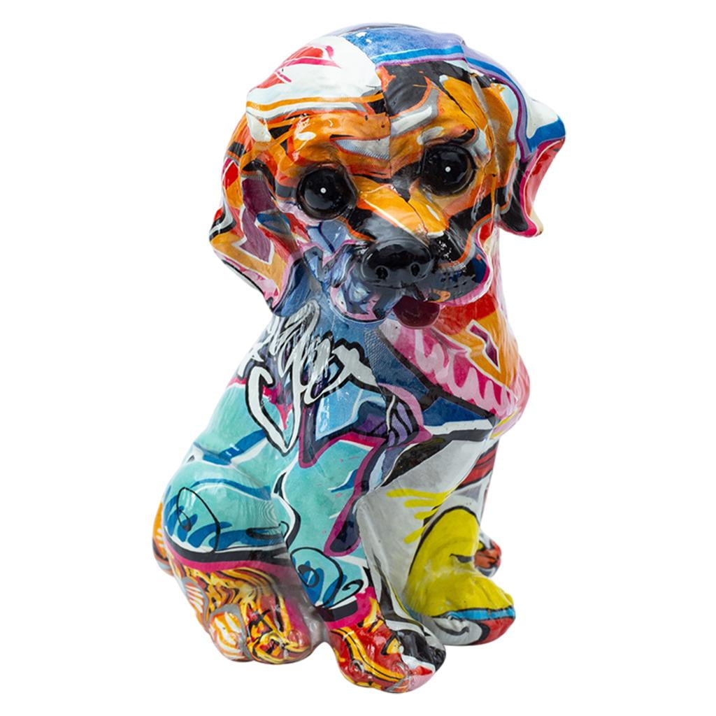 Decorative Collectibles Splash Color Boxer Dog Statue Graffiti Art ...