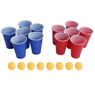 Glow in The Dark Beer Pong Set,Light up Beer Pong Cups for Indoor Outdoor  Nighttime Competitive Fun,22 Glowing Cups(11 Green &11 Blue), 6 Glowing