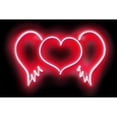 thumbnail image 3 of Carr, Hailey 14x11 Black Modern Framed Museum Art Print Titled - Neon Heart Wings RB, 3 of 5