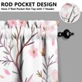 thumbnail image 3 of Vintage Pink Branches Tier Kitchen Curtains for Bathroom Living Rod Pocket Window Drapes 28"x39" 2 Panels Window Treatment Tiers, 3 of 4