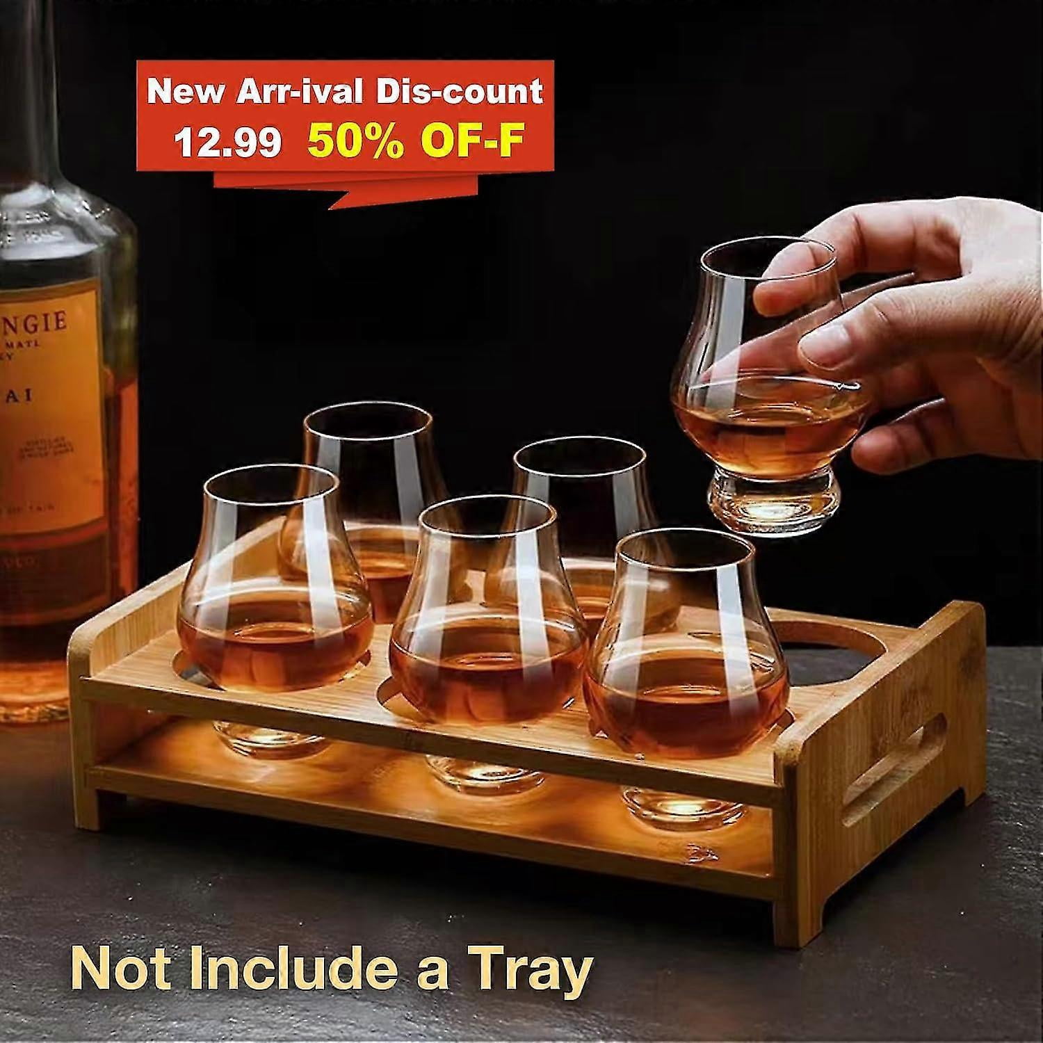 Whiskey Glasses Set of 4, Scotch Glass 6 Ounce, Hand Blown Wine Tasting Glasses, Shot Glasses Bar Set, Brandy Snifter Whiskey Glass for Scotch Bourbon