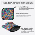thumbnail image 3 of Yayeee Oven Mitts and Pot Holder Set of 2 Heat Resistant Kitchen Gloves Baking Hot Pad, Vibrant Art Leaves Pattern, 3 of 5