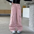 thumbnail image 3 of GYRATEDREAM Girls Cargo Pants Elastic Waist Casual Jogger Pants for Girls Streetwear Loose Parachute with Pockets 6-16Years, 3 of 8