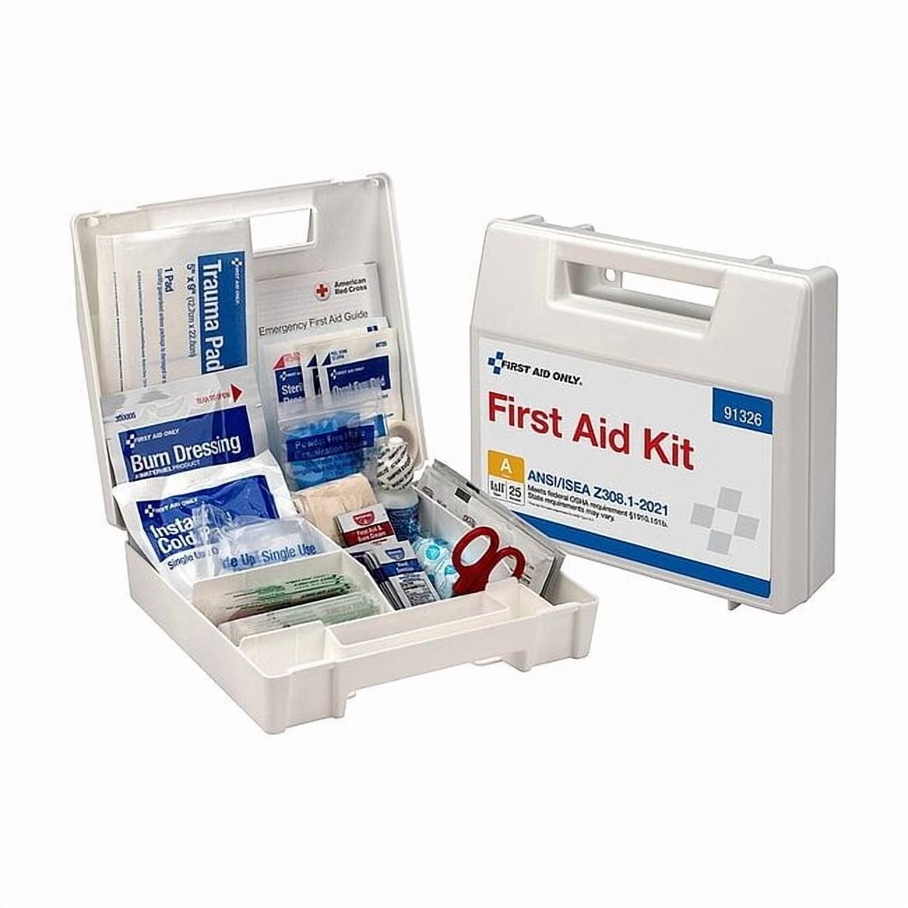 First Aid Kit and Housing, Plastic 94 Components, 25 People Served 91326