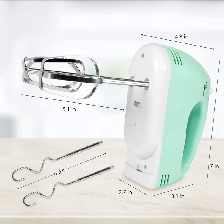 Camkey Hand Mixer Electric,7 Speed Hand Mixer Electric Hand Mixer,Portable  Kitchen Hand Held Mixer,Immersion Blender Whisk for Food Whipping,Egg  Whisk,Cake Mixer,Milk Frother,Bread Maker,Beater -Green 