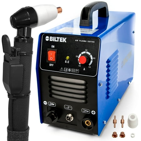 

Biltek 50Amp Non-Pilot Arc Plasma Cutter Dual Voltage 110V/220V with Pre-Attached 110V US Plug 1/2 Inch Cut Blue