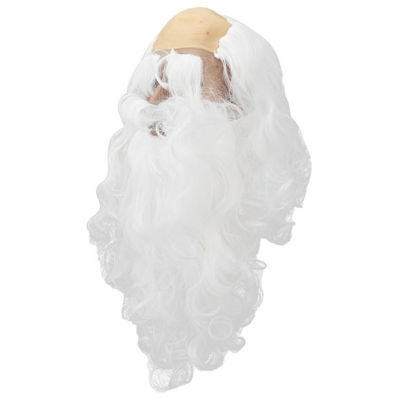 Sonew Mens Aftershave Male Grooming Beard Set White Synthetic Curly Hair Costume Facial False Beard Fake Eyebrows For Party