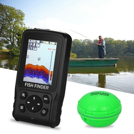 Portable 2.8Inch LCD Fish Finder Wireless Sonar 118FT Depth Fishing Finder Boat Ice Fishing Equipment