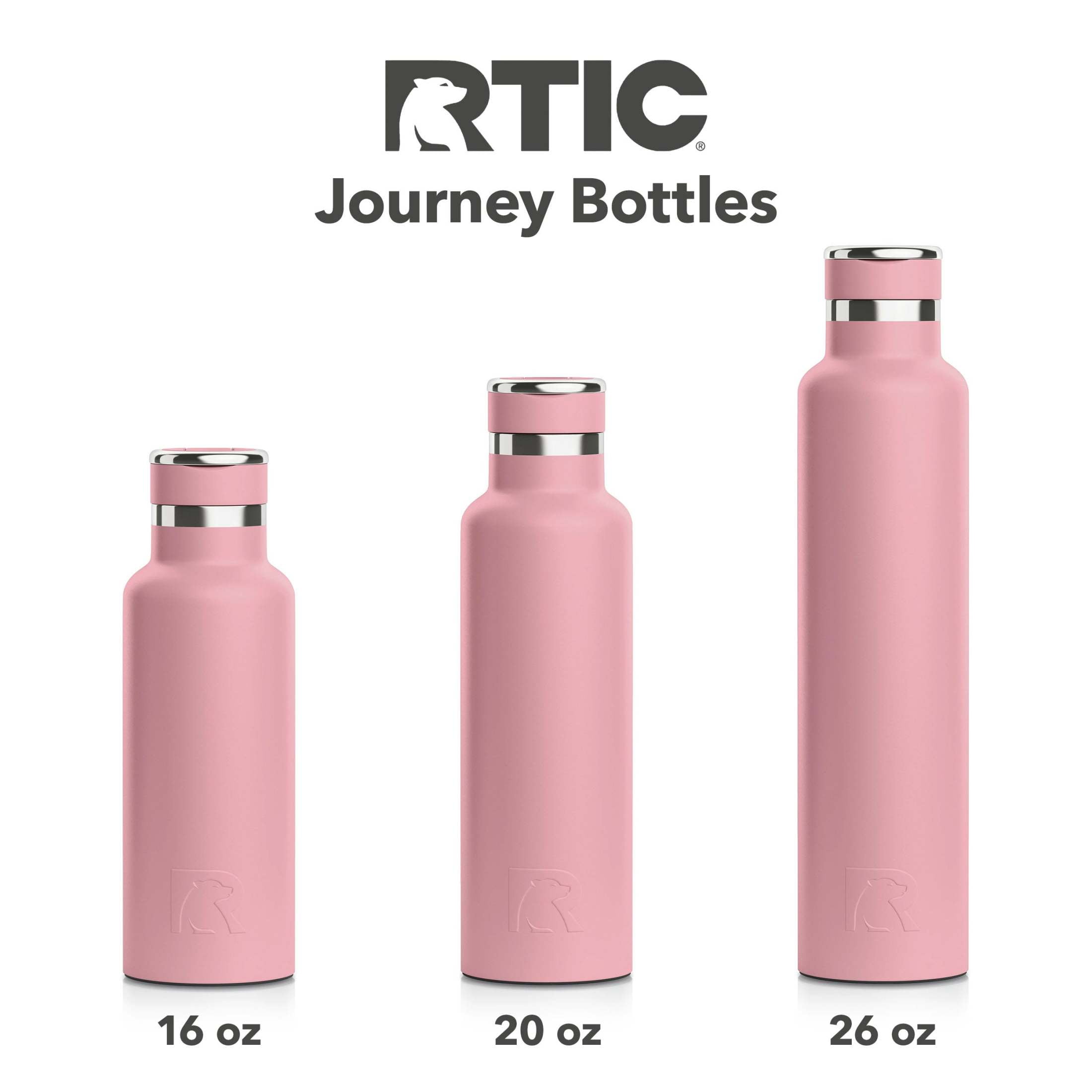 RTIC 26 oz Ceramic Lined Insulated Journey Water Bottle, Leak-Proof Lid, Dusty Rose