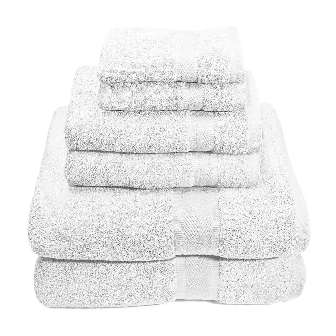 6 Piece 100 Premium Cotton Towel Set, Bath Towels, Hand Towels, Wash