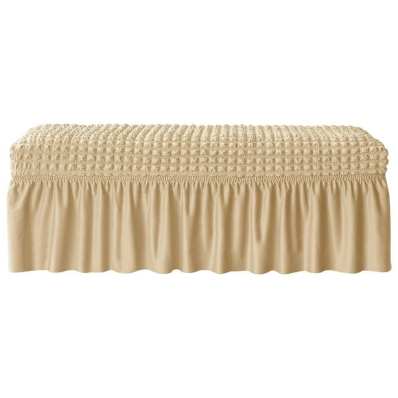 wolftale Soft and Durable Long Bench Cover Pet-Friendly Bench Seat Furniture Protector for Modern Living Room Decor Dark Beige
