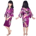 thumbnail image 2 of KYAIGUO Kids Girls Silky Satin Kimono Robe for Wedding Spa Party 2-14Y Flower Girl Summer Bathrobes Sleepwear with Bow-Tie Belt Cardigan Longsleeve Floral Loungwear, 2 of 9