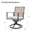 thumbnail image 6 of LAUSAINT HOME 2 - Piece Outdoor Swivel Dining Chair With Cushions, 6 of 6